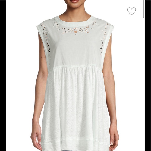 NWT Free People Bella Babydoll Top in Ivory - Picture 6 of 11